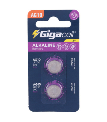 باتری سکه ای گیگاسل Alkaline AG10 بسته 2 عددی
