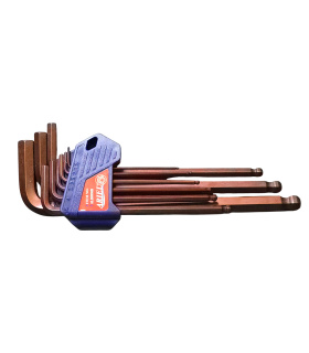 ست 9 عددی آچار آلن شش گوش H ته گرد کمری جنس S2 آریل ARIEL مدل ALB0996B