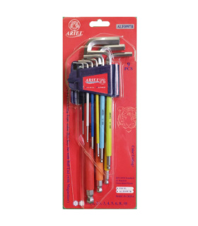 ست 9 عددی آچار آلن شش گوش H فوق بلند ته گرد کمری جنس S2 مگنتی آریل ARIEL مدل ALF0997B