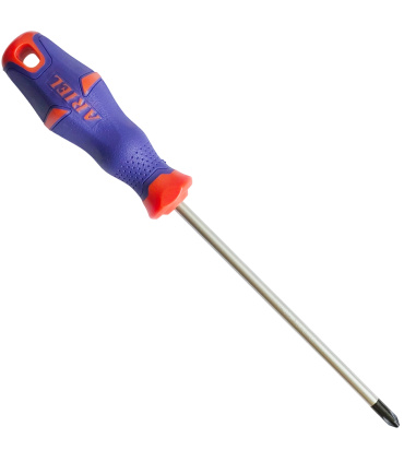 پیچ گوشتی چهارسو 150*6 دسته TPR حرفه ای جنس S2 آریل ARIEL مدل PMH2150 آویزدار