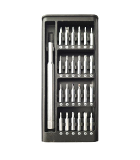 ست پیچ گوشتی 24 پارچه ساعتی الکترونیکی سری 6024 کد 2025A دسته فلزی