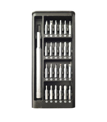 ست پیچ گوشتی 24 پارچه ساعتی الکترونیکی سری 6024 کد 2025A دسته فلزی