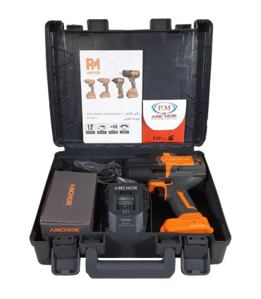 بکس شارژی 20 ولت براشلس 2000 نیوتن درایو 3/4 پی ام آنکور PM ANCHOR مدل DCW12 جعبه BMC گارانتی 12ماهه