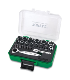 جعبه بکس 23 پارچه درایو 1/4 اینچ جغجغه لولایی تاپ تول TOPTUL مدل GABW2301