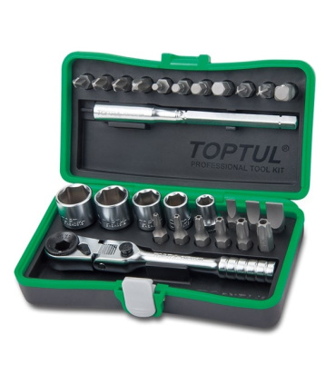 جعبه بکس و بیت 27 پارچه 1/4 اینچ تاپ تول TOPTUL مدل GADW2701