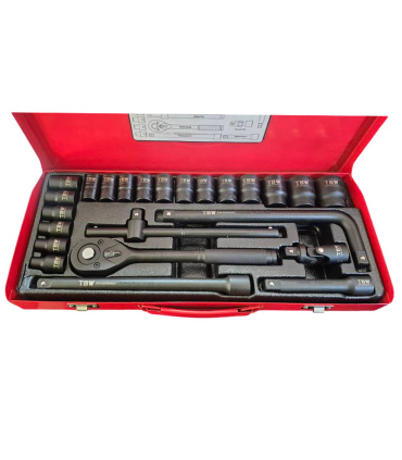 جعبه بکس 24 پارچه درایو 1/2 اینچ (12پر / هزارخار ) حرفه ای تی بی دابیلیو TBW مدل 12P