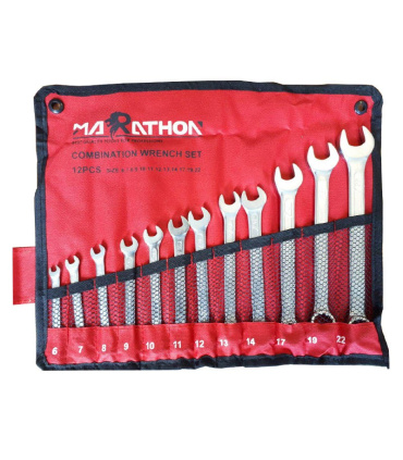 ست آچار 12 تایی یکسر تخت یکسر رینگ MARATHOA