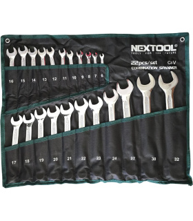 ست 22 عددی آچار یکسر تخت و رینگی حرفه ای سایز6تا32 نکستول NEXTOOL مدل NEX-CS-22SET گارانتی 7 ماهه