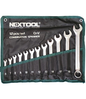 ست 12 عددی آچار یکسر تخت و رینگی حرفه ای سایز6تا22 نکستول NEXTOOL مدل NEX-CS-12SET گارانتی 7 ماهه