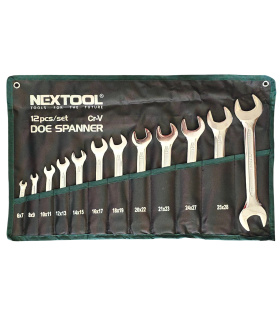 ست 12 عددی آچار دوسر تخت حرفه ای سایز6تا32 نکستول NEXTOOL مدل NEX-DOE-12SET گارانتی 7 ماهه