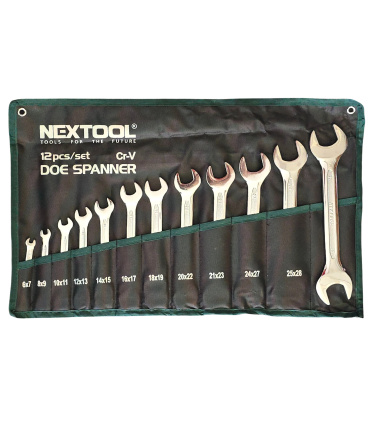 ست 12 عددی آچار دوسر تخت حرفه ای سایز6تا32 نکستول NEXTOOL مدل NEX-DOE-12SET گارانتی 7 ماهه