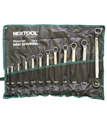 ست 12 عددی آچار دو سر رینگی حرفه ای سایز6تا32 نکستول NEXTOOL مدل NEX-RS-12SET گارانتی 7 ماهه