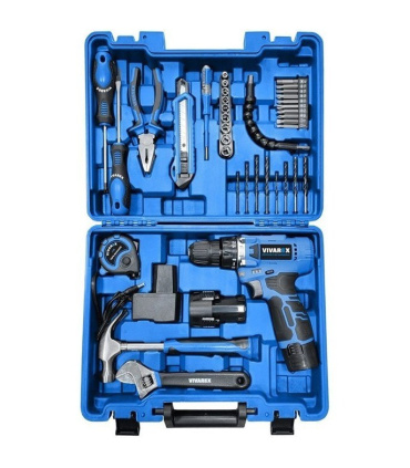 کیت 40 پارچه دریل شارژی 12 ولت 2 باتری بهمراه ابزار دستی ویوارکس VIVAREX مدل VR1240-CDK  گارانتی 12 ماهه