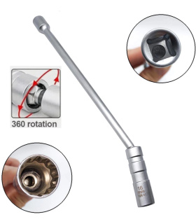 بکس شمع مگنتی سایز 16 جداره نازک لغلغه ای 12پر طول 29 سانت درایو 3/8  آنتون ANTON مدل SP16B