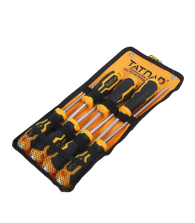 ست پیچ گوشتی 6 عددی ضربه خور دو طرفه حرفه ای تاتناد TATNAD مدل 6PC کیف برزنتی