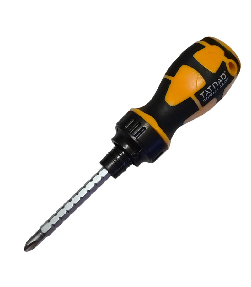 پیچ گوشتی جغجغه ای مشتی دوطرفه دوسو و چهار حرفه ای ضامن‌دار  تاتناد TATNAD مدل JG