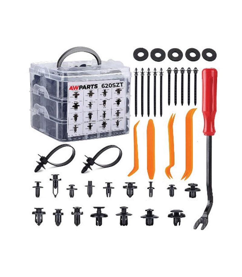 کیت انواع خار پلاستیکی 655 عددی + خارکش الکاتولز LKTOOLS مدل Z9485