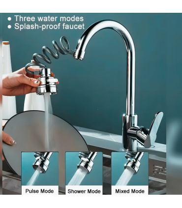 سر شیر شلنگ دار ظرفشویی 3 حالته با شلنگ فنری