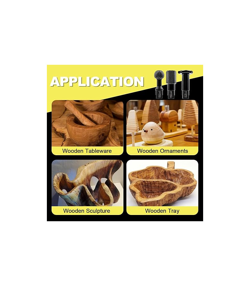 مجموعه 3 عددی چوب ساب پایه بلند مخصوص مینی فرز در اشکال استوانه ،کروی ،شیارزن مدل 66037