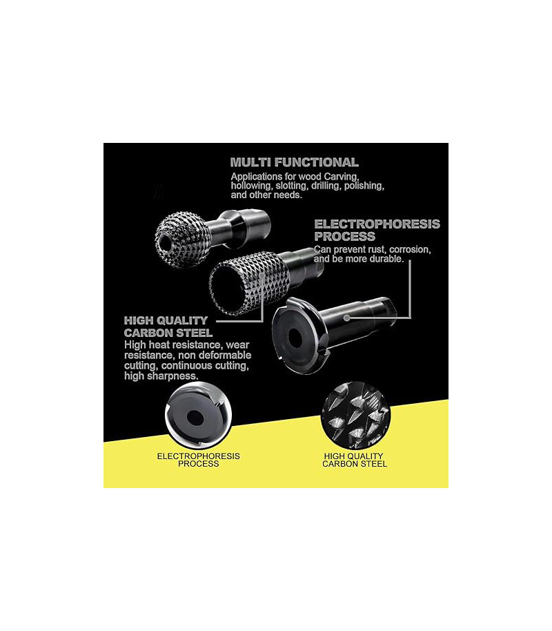 مجموعه 3 عددی چوب ساب پایه بلند مخصوص مینی فرز در اشکال استوانه ،کروی ،شیارزن مدل 66037