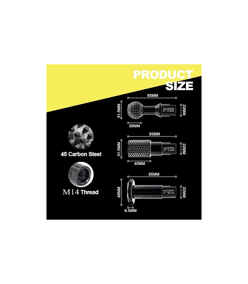 مجموعه 3 عددی چوب ساب پایه بلند مخصوص مینی فرز در اشکال استوانه ،کروی ،شیارزن مدل 66037