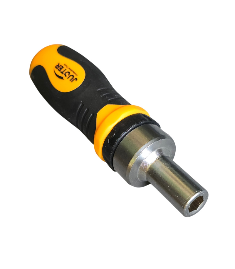 جعبه بیت و بکس 27 عددی با پیچ گوشتی جغجغه ای بیت خور 1/4 اینچ جاستر JUSTER مدل TS0227