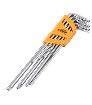 ست 9 عددی آچار آلن بلند ستاره ای T تی روکارتی کمری سوراخدار جاستر JUSTER مدل JLD14009 گارانتی6ماهه