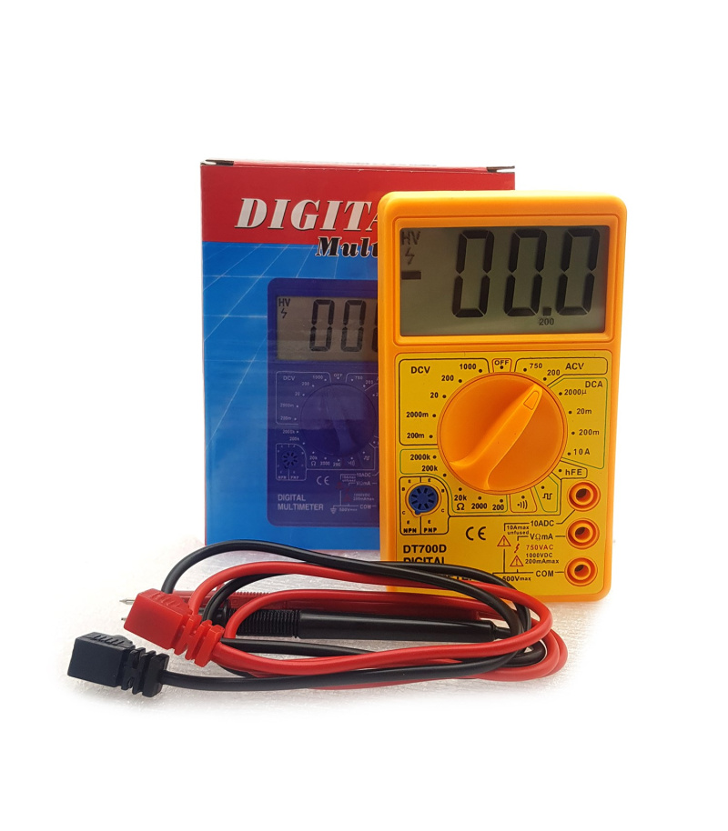مولتی متر دیجیتالی صفحه بزرگ مدل DT-700D نارنجی بدون کاور