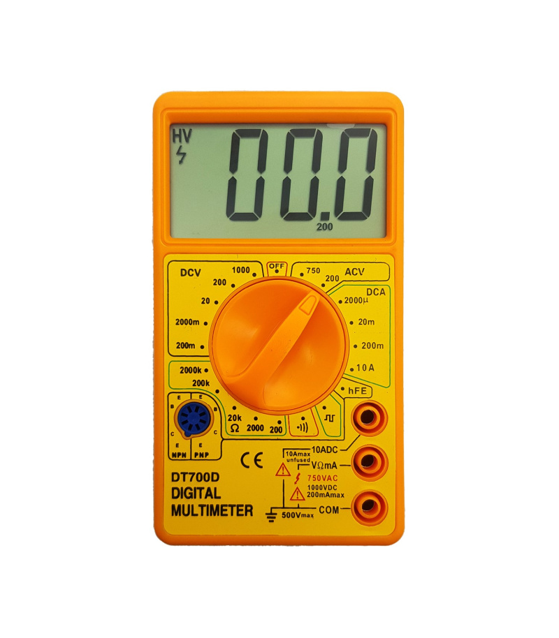 مولتی متر دیجیتالی صفحه بزرگ مدل DT-700D نارنجی بدون کاور