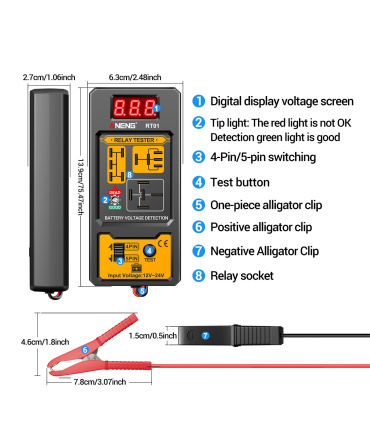 تستر رله خودرو 12-24 ولت آننگ ANENG مدل RT01