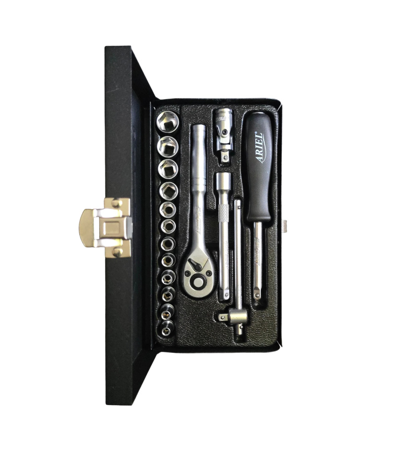 جعبه بکس 17 پارچه حرفه ای درایو 1/4 اینچ آریل ARIEL مدل ARGB0817