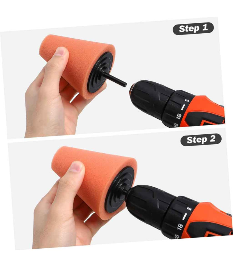 اسفنج پولیش مخروطی سر دریلی شفت 6 میلیمتری