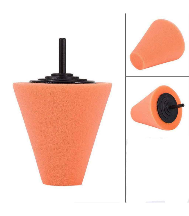 اسفنج پولیش مخروطی سر دریلی شفت 6 میلیمتری