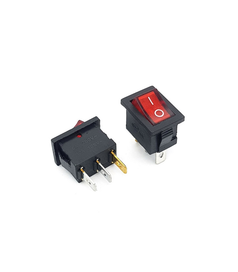 کلید راکر کوچک چراغدار 3 پین KCD1-101N