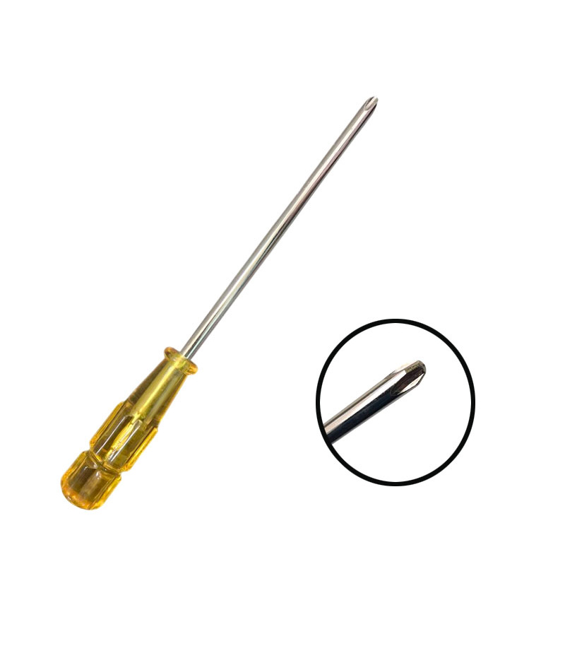 پیچ گوشتی چهارسو سایز 200*9 چمپیون CHAMPION دسته کریستالی زرد ساخت ژاپن