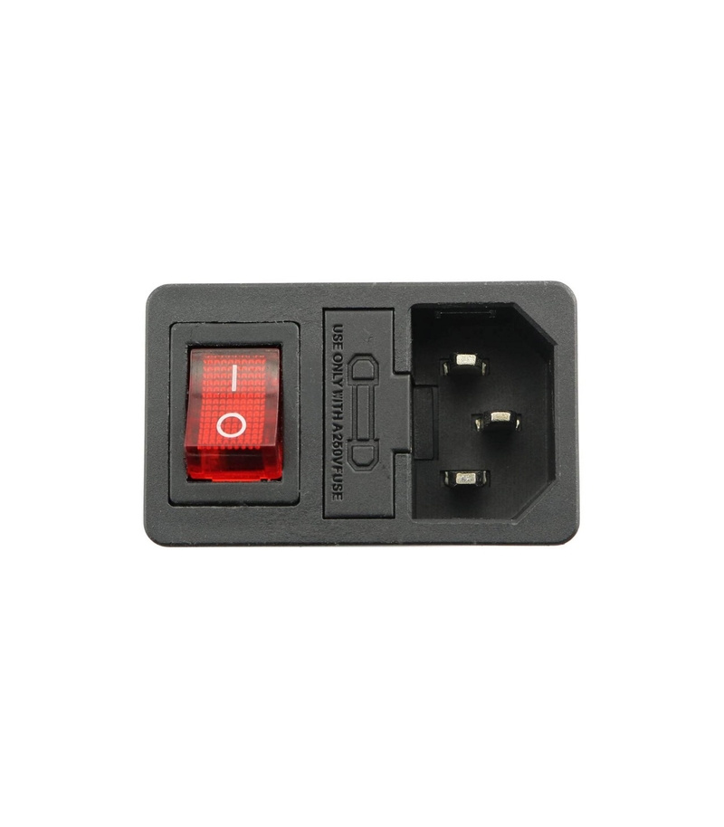 سوکت برق AC SOCKET MALE فیوزدار کلیددار خاری AC-01