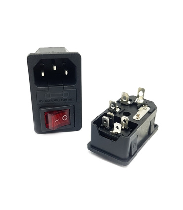 سوکت برق AC SOCKET MALE فیوزدار کلیددار خاری AC-01