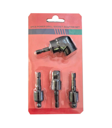 ست 4 عددی رابط چپقی کوتاه و سر دریلی لقلقه‌ای بکس خور درایو 1/4 - 3/8 - 1/2 اینچ مکسین MAXIN مدل RED CART