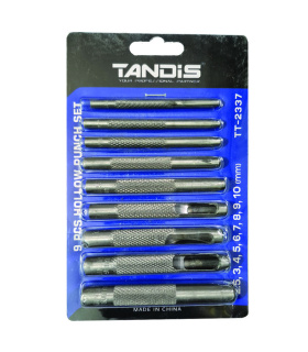 ست 9 عددی پانچ ، سنبه واشربر و سوراخ کن 9عددی 2.5 تا 10 میلیمتر تندیس TANDIS مدل TT-2337 ( پانچ واشر بر دستی )