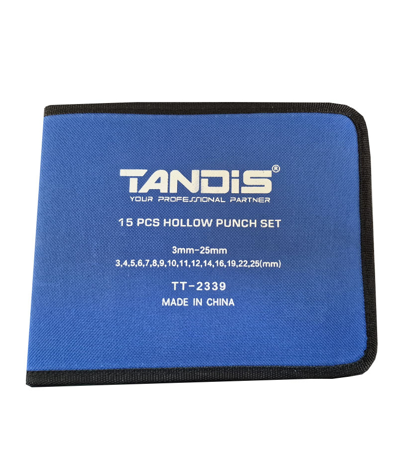 مجموعه 15 عددی پانچ ، سنبه واشربر و سوراخ کن 3تا25 کیفی تندیس TANDIS مدل TT-2339 ( پانچ واشر بر دستی )