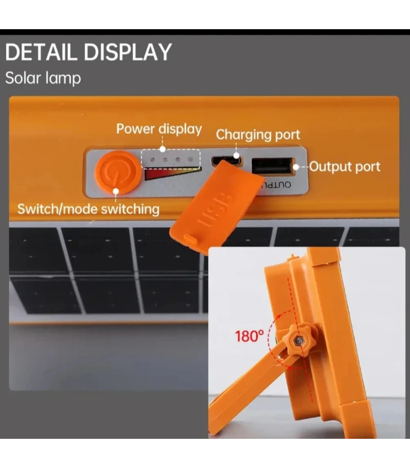 پروژکتور شارژی خورشیدی SOLAR LED LIGHT پنل کوچک
