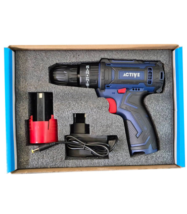دریل پیچ گوشتی شارژی 12 ولت گیربکس دو سرعته چکشی اکتیو ACTIVE مدل AC-3222 با گارانتی 18 ماهه