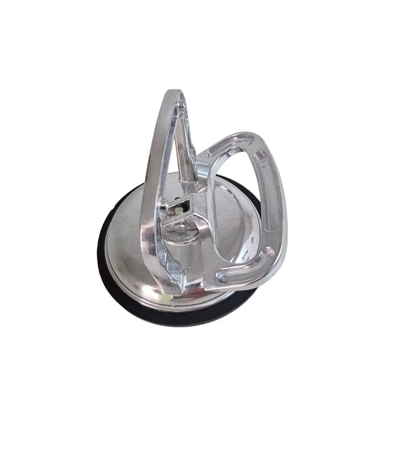 قاپک شیشه (مکنده) تک قلو فلزی رنگ استیل GLASS SUCTION PLATE