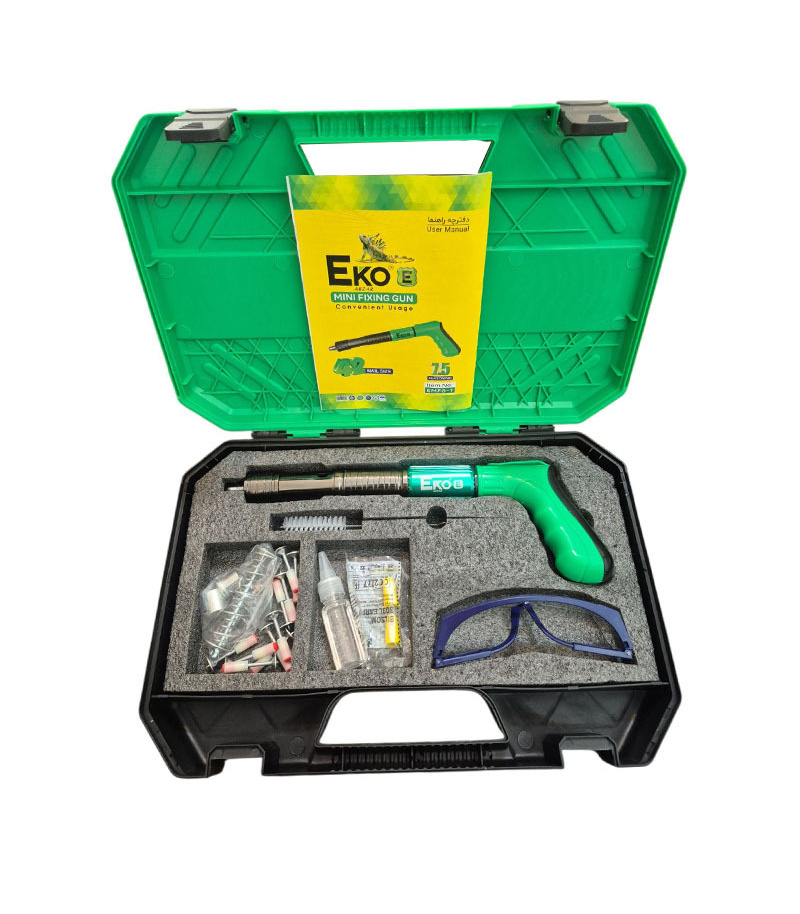 میخکوب دستی چاشنی خور فلزی اکو EKO مدل EMFG-1 به همراه میخ چاشنی دار و لوازم