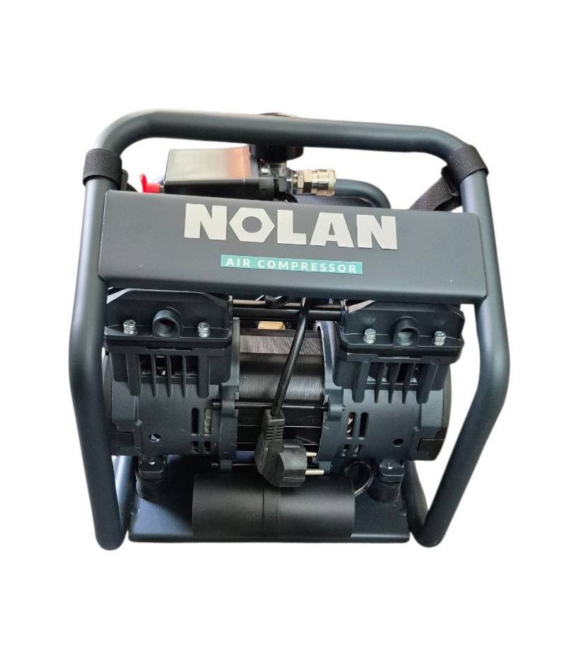 کمپرسور باد 6 لیتری دو سیلندر بدون روغن و سایلنت 750 وات نولان NOLAN مدل 6L