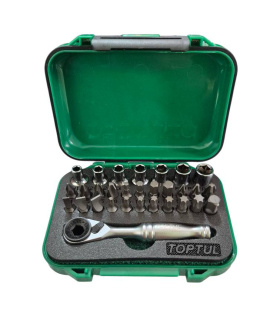 جعبه بکس و بیت 30 پارچه 1/4 اینچ تاپ تول TOPTUL مدل GABW3001
