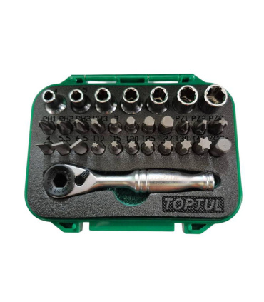 جعبه بکس و بیت 30 پارچه 1/4 اینچ تاپ تول TOPTUL مدل GABW3001