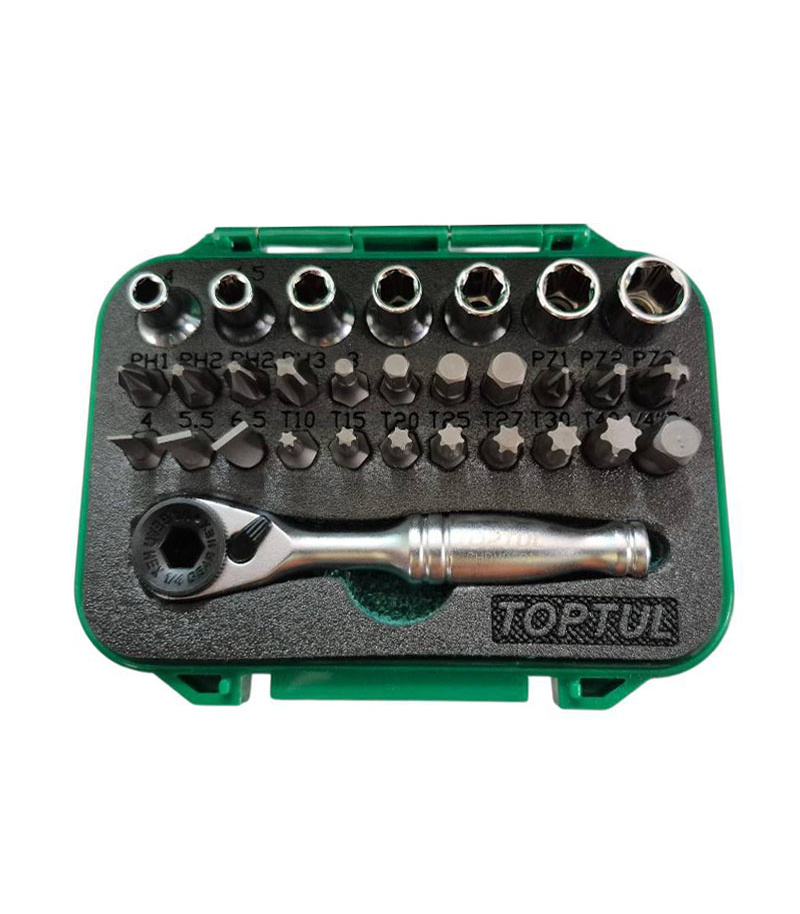 جعبه بکس و بیت 30 پارچه 1/4 اینچ تاپ تول TOPTUL مدل GABW3001