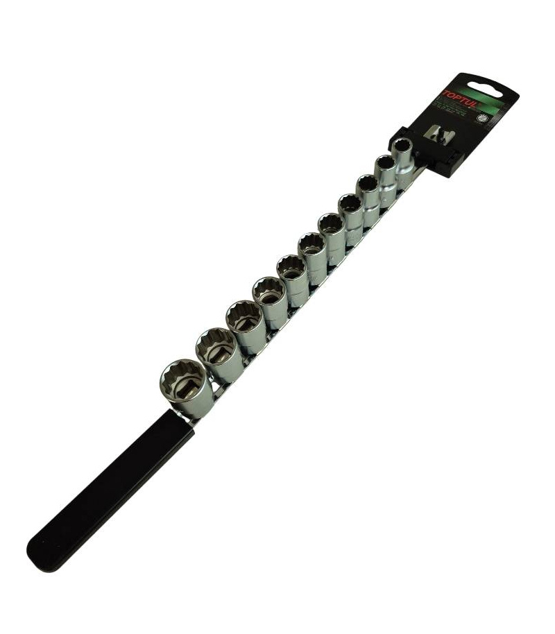ست بکس 11 عددی ریلی کوتاه 12پر درایو 1/2 اینچ سایز 10تا22 تاپ تول TOPTUL مدل GAAQ1102