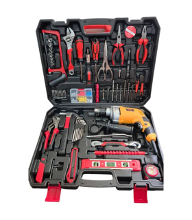 ست جعبه ابزار 125 پارچه بهمراه دریل برقی 710 وات گیربکسی جی‌آرتی GRT مدل G2016-125KIT با یکسال گارانتی